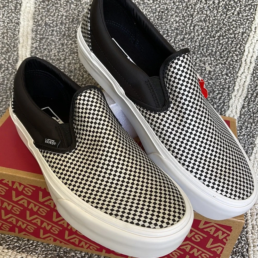 Vans Classic Slip-On Sparkle Check Black/True White WMNS sneakers-platforms - Picture 7 of 16